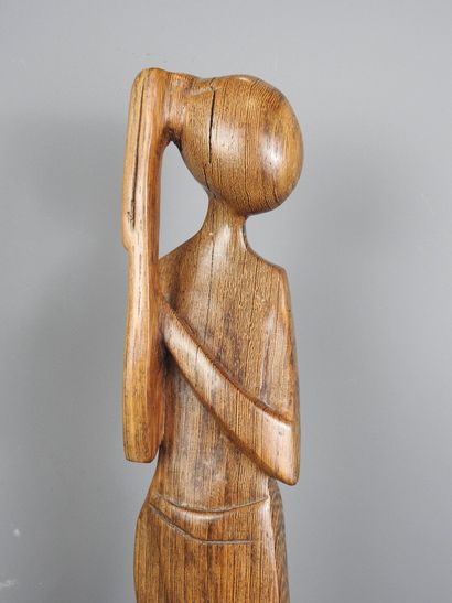 AFRICA: Modern sculpture of a long-skirted...