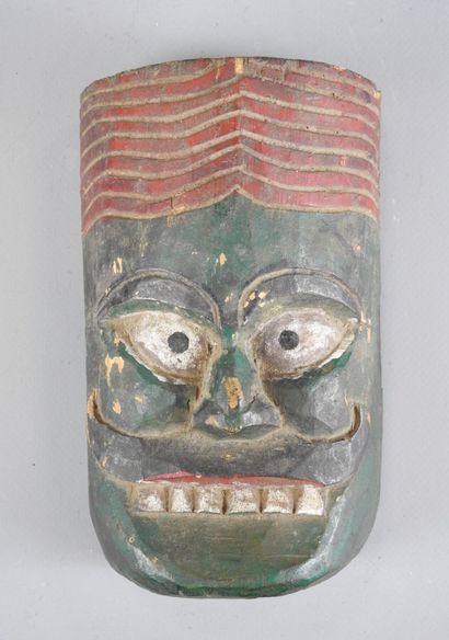 HIMALAYA/INDE.
Bois dur, polychromie ancienne...