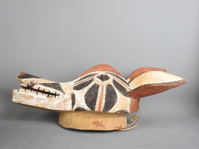 BURKINA FASO: Three polychromed hardwood...