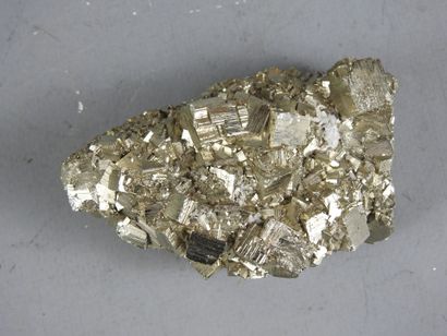Block of pyrite with well-formed octahedral...