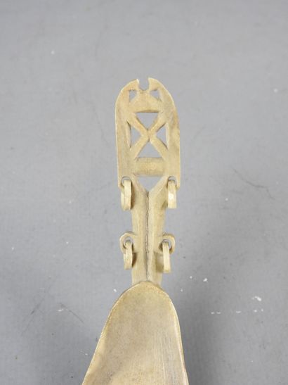 Two ceremonial spoons in carved bone. Saami...