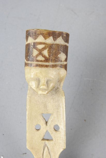 Two ceremonial spoons in carved bone. Saami...