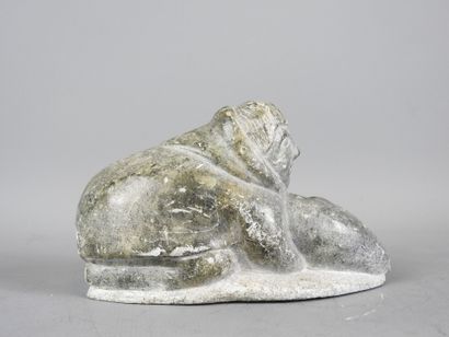 ART INUIT : Homme tenant un poisson. Sculpture...
