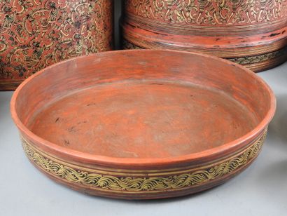 BIRMANIA: Large and beautiful lacquered bamboo...