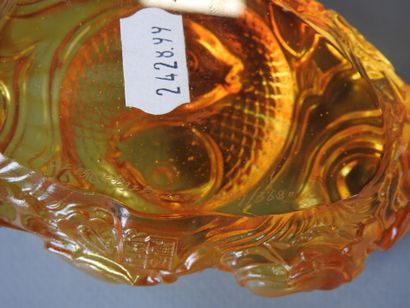CHINA: Pressed glass fish molded in imitation...