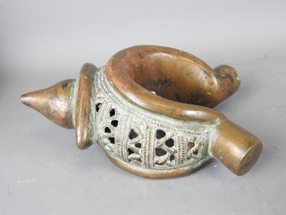 BAMOUN: Copper alloy bracelet with openwork...
