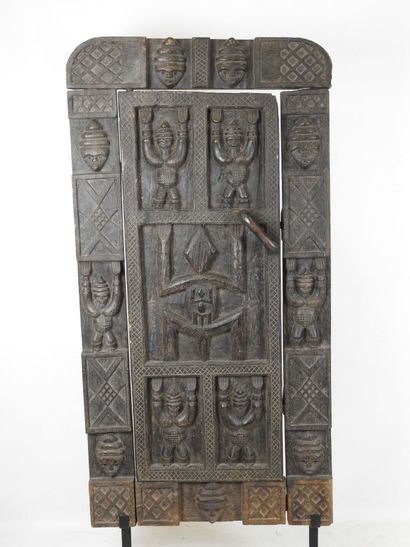 GABON - Fang people: Framed door in dark...