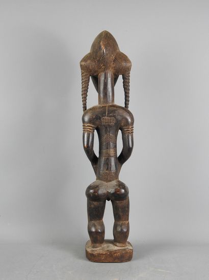 Baoulé Côte d'ivoire : Bois dur, patine brun-foncé....