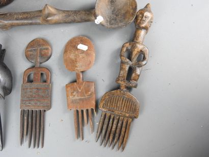 AFRICA: Large lot of wood carvings including...