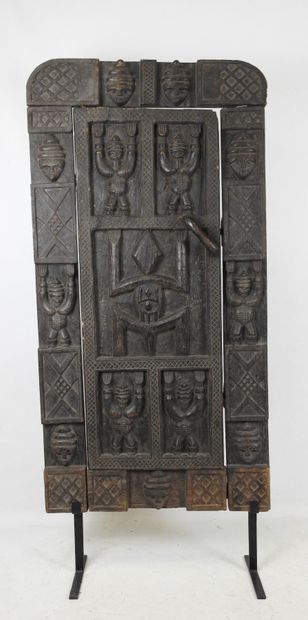 GABON - Fang people: Framed door in dark...