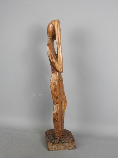 AFRICA: Modern sculpture of a long-skirted...