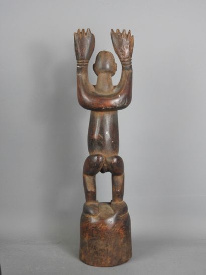 CONGO: Wooden statuette of a standing figure...