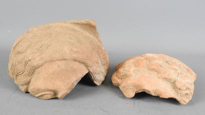 Two ancient fragments of terracotta sculptures...