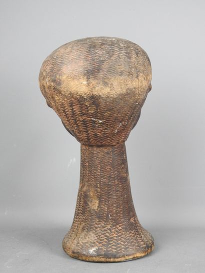 AFRICA: Bust of a man in wood with brown...