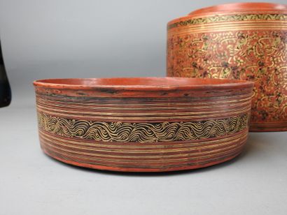 BIRMANIA: Large and beautiful lacquered bamboo...