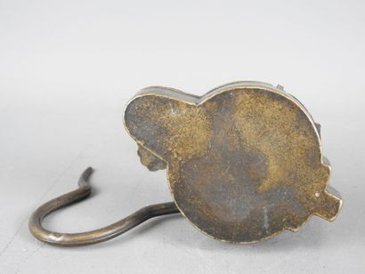 Lampe à huile de mineur 1886 en bronze avec...