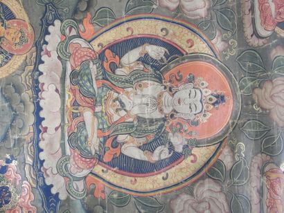 TIBET: Tangka - tempera depicting Avalokiteshvara....