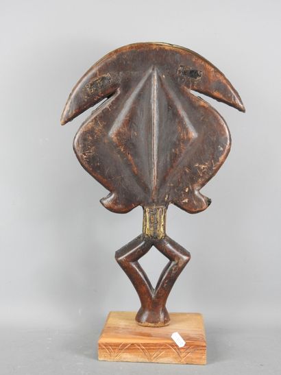GABON - Kota: Wooden and red and yellow copper...