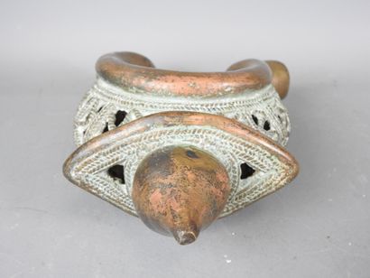 BAMOUN: Copper alloy bracelet with openwork...