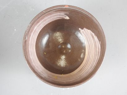 JAPON : Bol à thé Mishima en grès Chawan,...