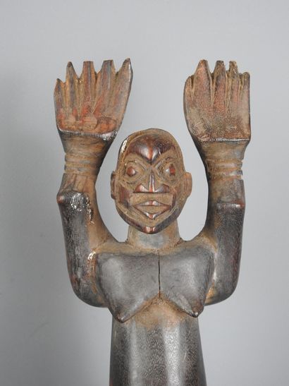 CONGO: Wooden statuette of a standing figure...