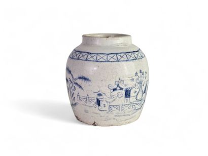 CHINA, 19th century.
Blue-white porcelain...
