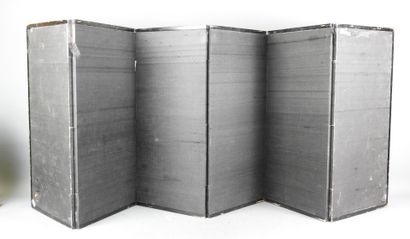 ASIE : Paravent de lettré en bois noirci,...