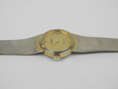 SWISS LADY'S WATCH in steel and white and...