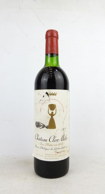 1 bottle Chateau Clerc Milon 1977. Torn ...