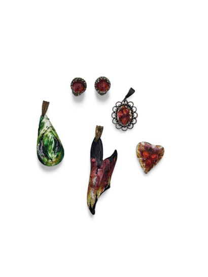 J. GRANGER in Limoges.
Set of 3 polychrome...