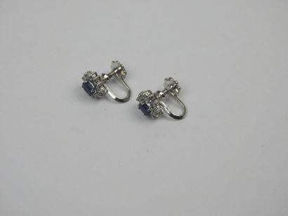 PAIR OF EARRINGS in 800/100th sterling silver...