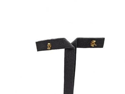 Pair of 750 thousandths yellow gold stud...