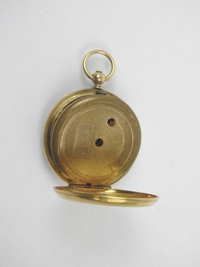 NECK WATCH in 750/1000th yellow gold. Double...