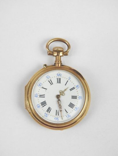NECK WATCH in yellow gold 750/1000th, double...