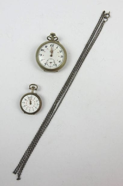 GOUSSET WATCH in silver, double steel bowl....