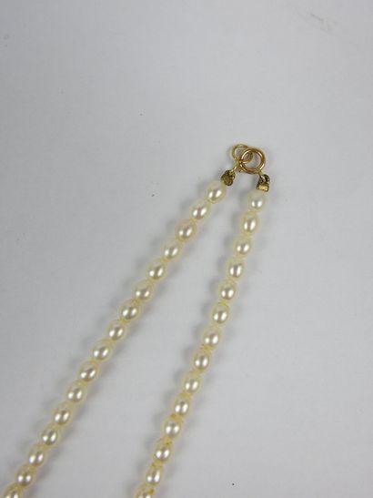 COLLAR of pearls with clasp in yellow gold...