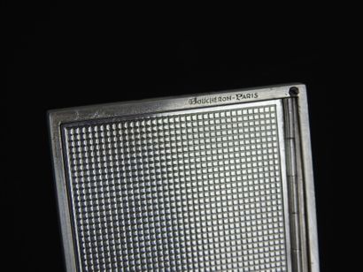 BOUCHERON Paris. Rectangular silver poudrier...