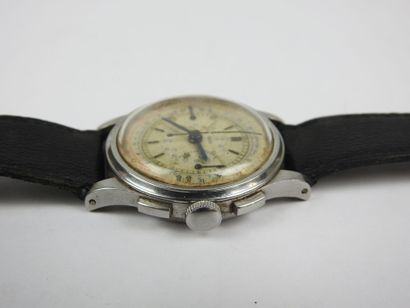 JAEGER: Steel chronometer watch, circa 1950,...