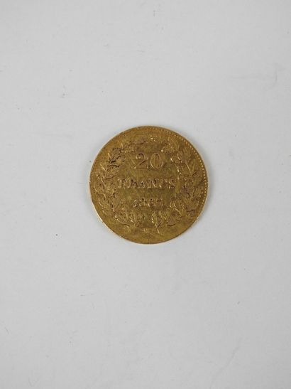 BELGIUM. 20 gold francs Leopold 1865. 6....