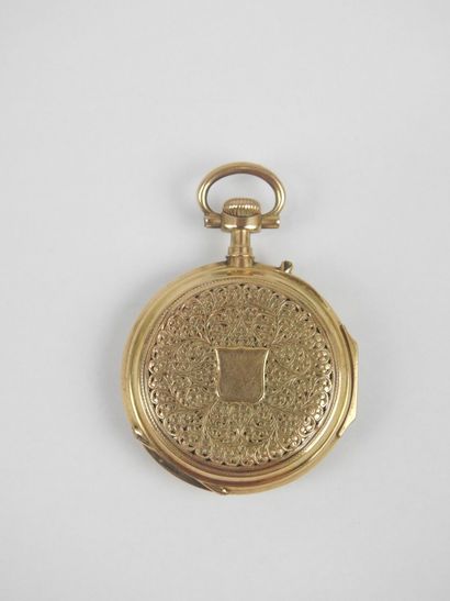 NECK WATCH in yellow gold 750/1000th, double...
