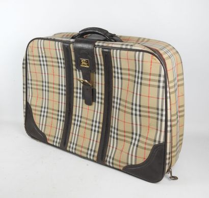 BURBERRY. Canvas travel suitcase. 49 x 68...