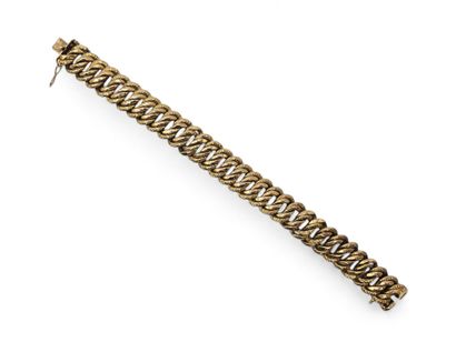 Double American link bracelet in yellow gold...
