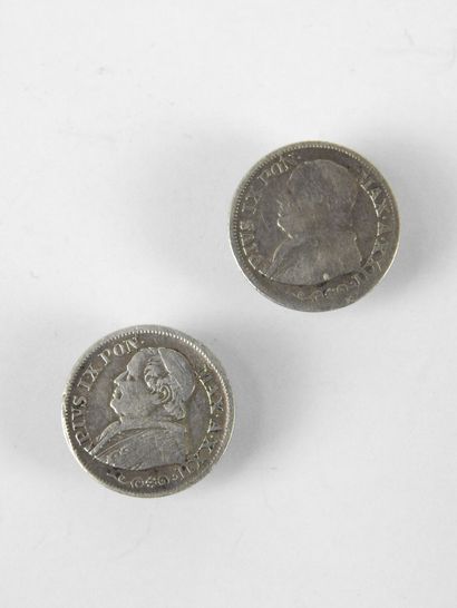Pair of 900/1000th silver HANDLEBUTTONS bearing...