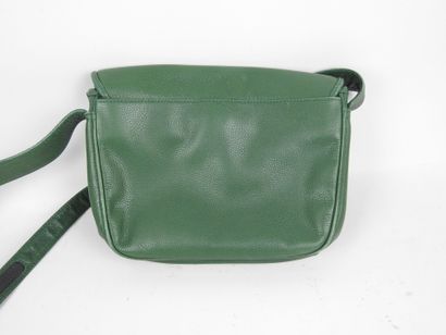 LONGCHAMP. Small green leather shoulder bag....