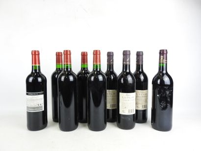 9 bottles including 4 Château Arnaud 2013,...