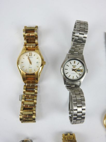 SEIKO. Five ladies' wristwatches in steel...