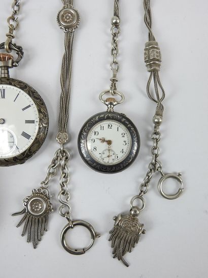 silver COLLAR WATCH. Two important metal...