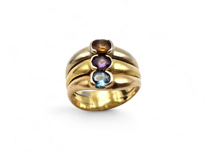 3 gold 750 thousandths trilogy ring set with...