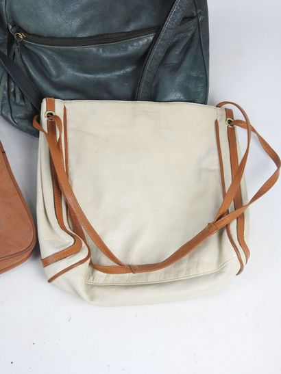 Four HANDBAGS, three in leather and one in...