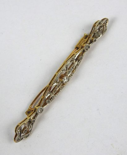 Barette brooch in 750/1000th yellow gold...